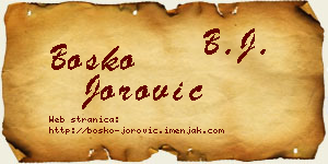 Boško Jorović vizit kartica